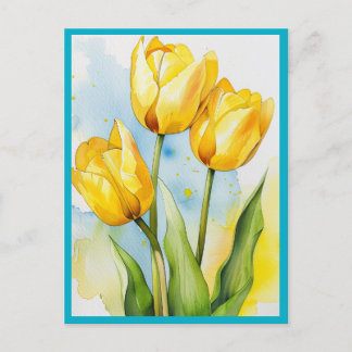 Postal YELLOW TULIPS Postcard