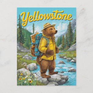 Postal Yellowstone Bear Ranger Vintage