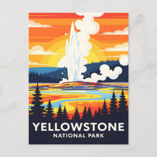 Postal Yellowstone National Park – Vibrant Geyser