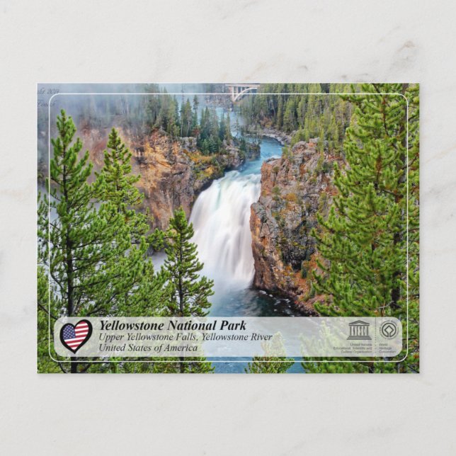 Postal Yellowstone NP - Upper Yellowstone Falls (Anverso)