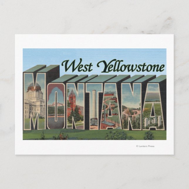 Postal Yellowstone occidental, Montana (Anverso)