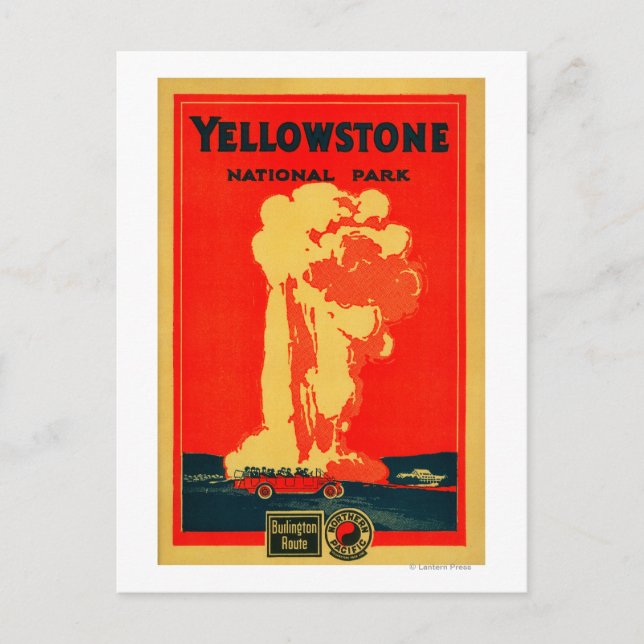 Postal Yellowstone, Poster de publicidad de la vieja fe (Anverso)