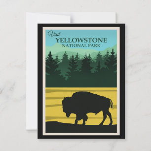 Postal Yellowstone, póster de viaje de Wyoming