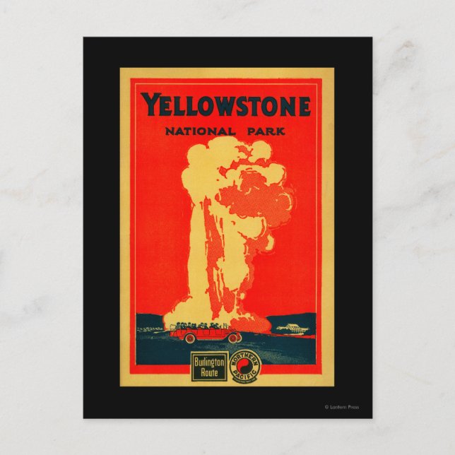 Postal Yellowstone, poster fiel viejo de la publicidad (Anverso)