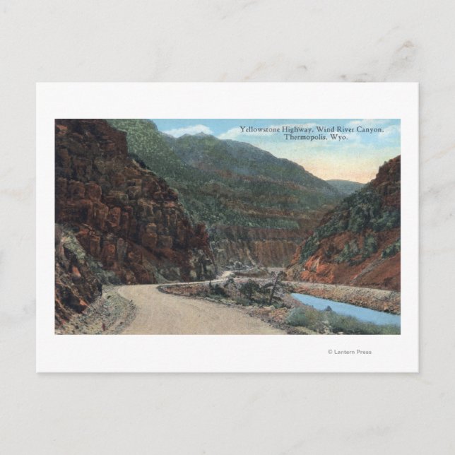 Postal Yellowstone, WY - Yellowstone Highway y Wind 2 (Anverso)