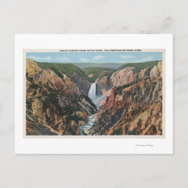 Postal Yellowstone, WYfrom Artist's Point (Anverso)