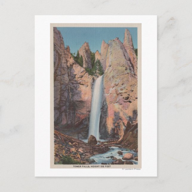 Postal Yellowstone, WYVview of Tower Falls (Anverso)