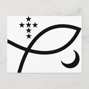 Postal Yemaya Veve en negro