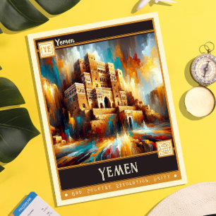 Postal Yemen   Pintura de época