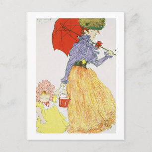 Postal Yendo a la playa, de "L'Estampe Moderne", publ