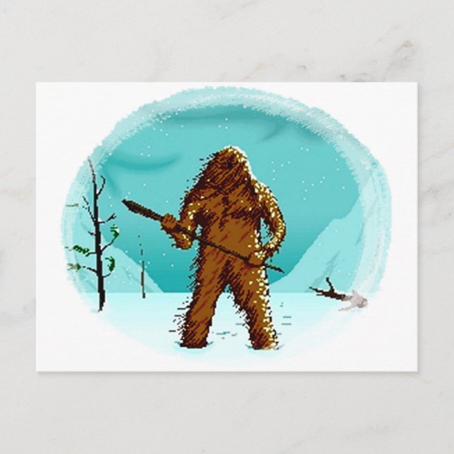 Postal Yeti Bigfoot Big Foot Regalos Postcard (Anverso)
