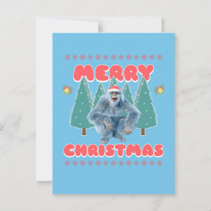 Postal Yeti Divertido - Feliz Navidad