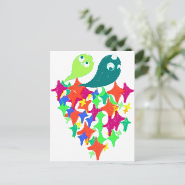 Postal Yeti Monstruo Brillante (Anverso de pie)