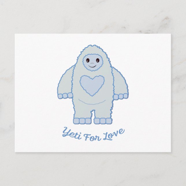 Postal Yeti por amor (Anverso)