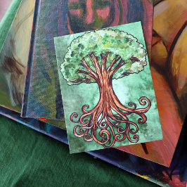 Postal Yggdrasil Tree Norse Mythology Watercolor