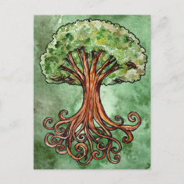 Postal Yggdrasil Tree Norse Mythology Watercolor