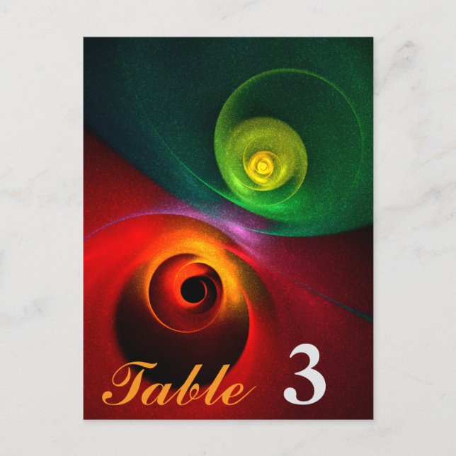 Postal Yin Verde Rojo Yang Patrón de arte abstracto moder (Anverso)