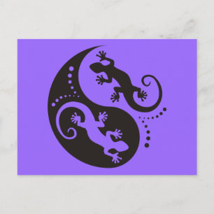 Postal YIN y YANG Geckos negros + tu experiencia e idea