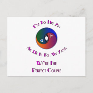 Postal Yin Yang Acompañarla A Él Verse