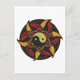 Postal Yin Yang Blooming Lotus