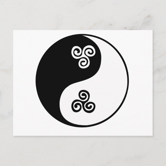 Postal Yin Yang Celtic Tri Spiral (Anverso)