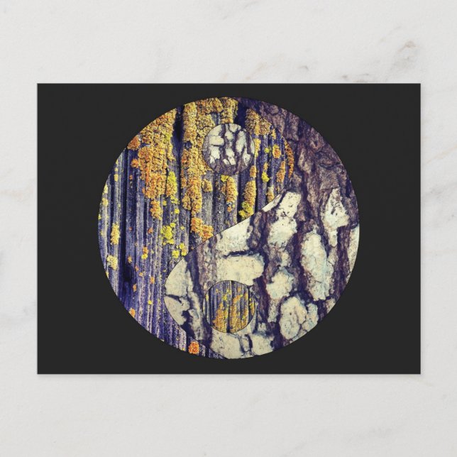 Postal Yin Yang de la corteza del árbol (Anverso)