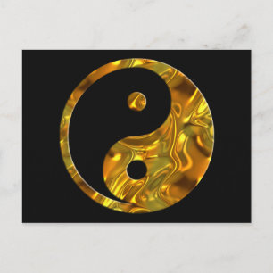 Postal Yin & Yang GOLD negro