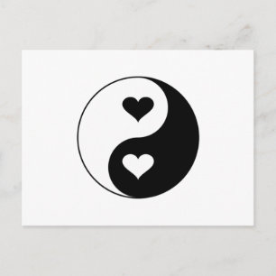Postal Yin Yang Hearts