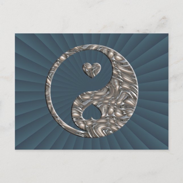 Postal Yin & Yang / Hearts SILVER (Anverso)