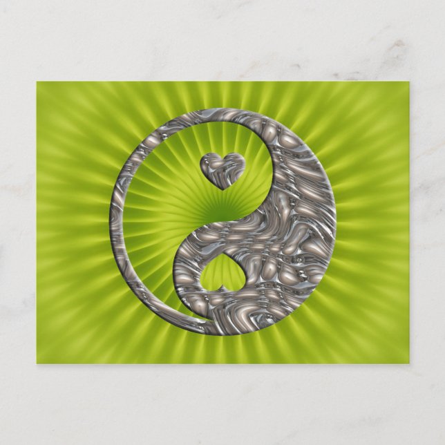 Postal Yin & Yang / Hearts SILVER (Anverso)