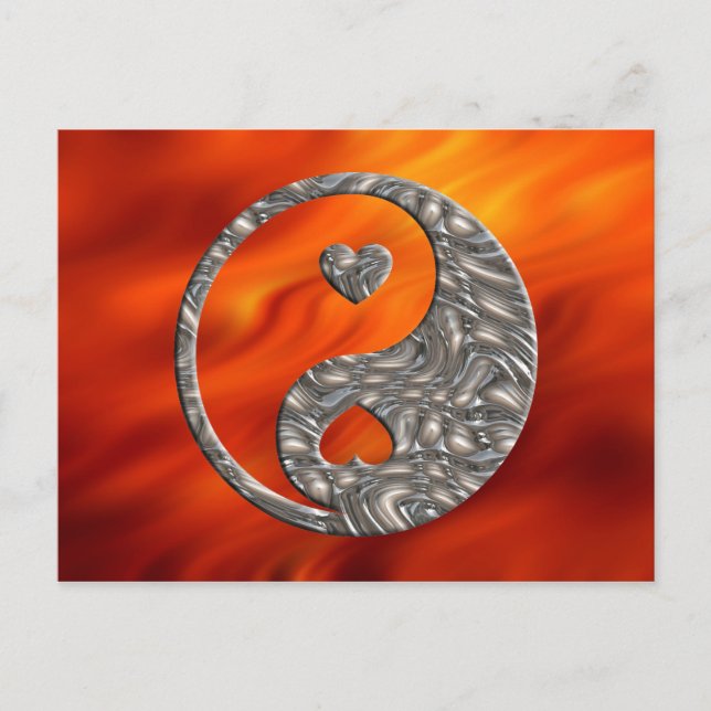 Postal Yin & Yang / Hearts SILVER (Anverso)