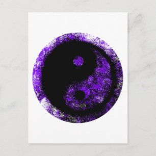 Postal Yin Yang Purple Black El MUSEO Zazzle Regalos