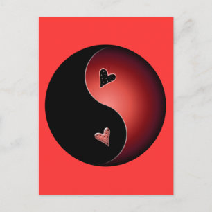 Postal yin yang rojo