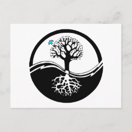 Postal Yin Yang Tree Of Life Black & White