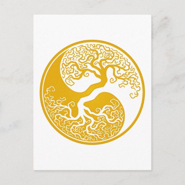 Postal Yin Yang, un árbol amarillo personalizable (Anverso)