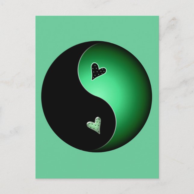 Postal yin yang verde (Anverso)