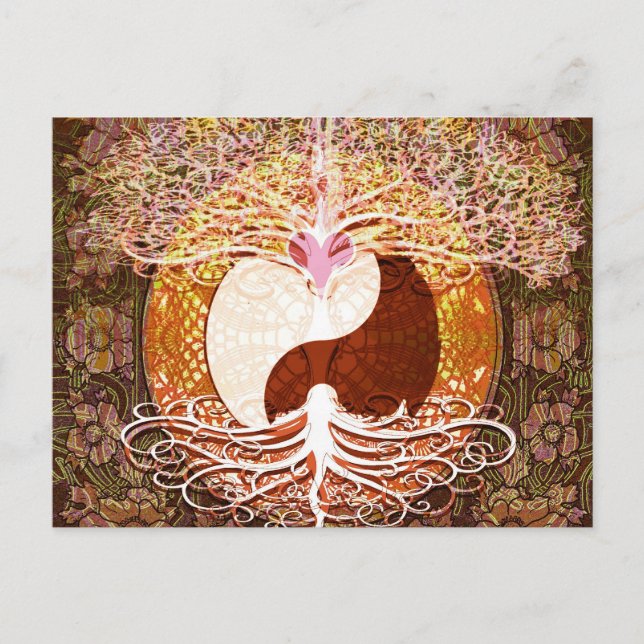 Postal Ying Yang Heart Tree of Life (Anverso)