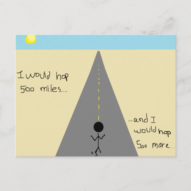 Postal Yo aguanto 500 millas... (Anverso)