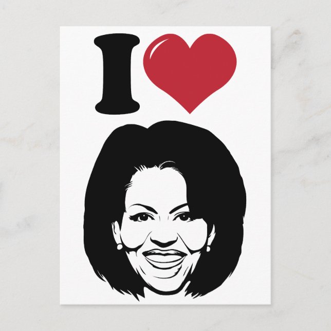 Postal Yo amo a Michelle Obama (Anverso)