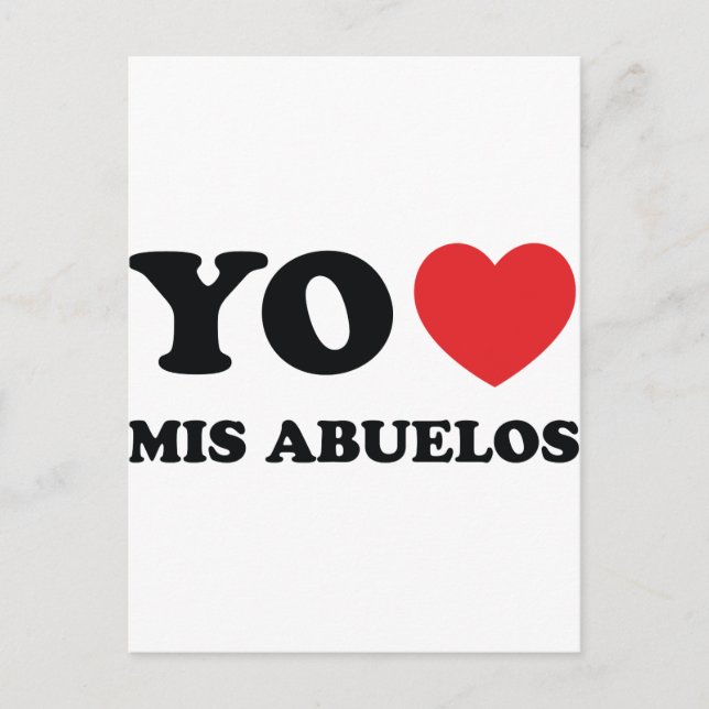 Postal Yo amo mis abuelos (Anverso)