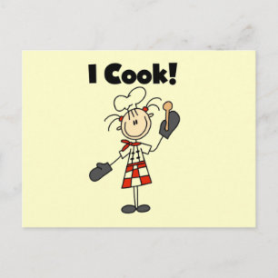 Postal Yo cocino - Chef femenina
