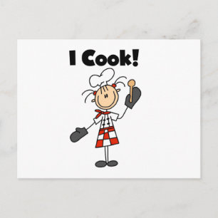 Postal Yo cocino - Chef femenina