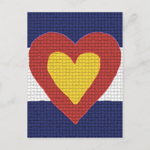Postal ¡Yo corazón los productos de la bandera de Colorad