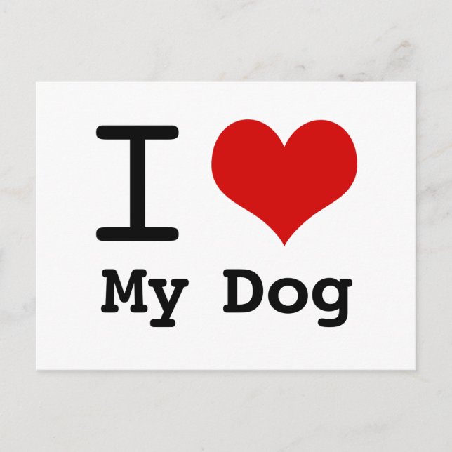 Postal Yo corazón mi perro (Anverso)