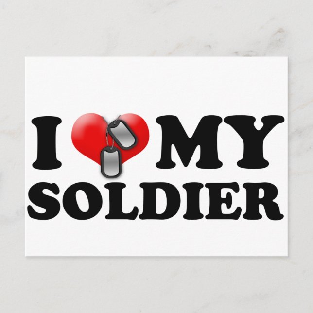 Postal Yo (Corazón) Mi Soldado (Anverso)