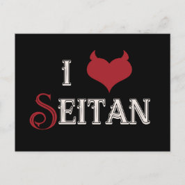 Postal Yo "corazón" Seitan divertido diseño vegano