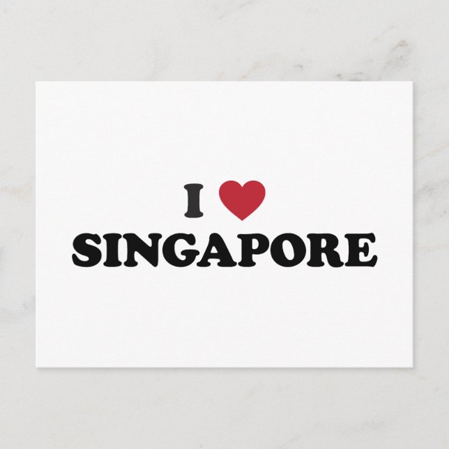 Postal Yo corazón Singapur (Anverso)