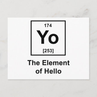 Postal ¡Yo! El elemento de hola