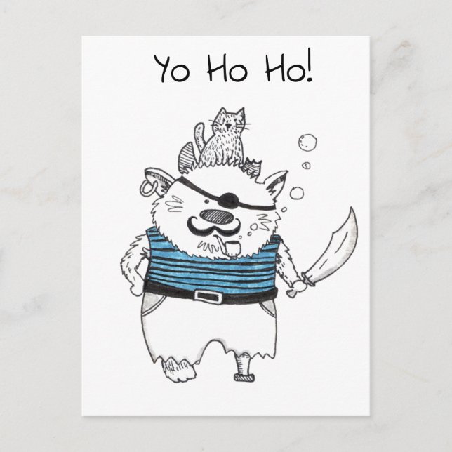 Postal ¡Yo Ho Ho! / Funny Monster Pirate (Anverso)