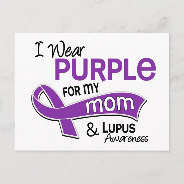 Postal Yo Llevo Púrpura Por Mi Mamá 42 Lupus (Anverso)